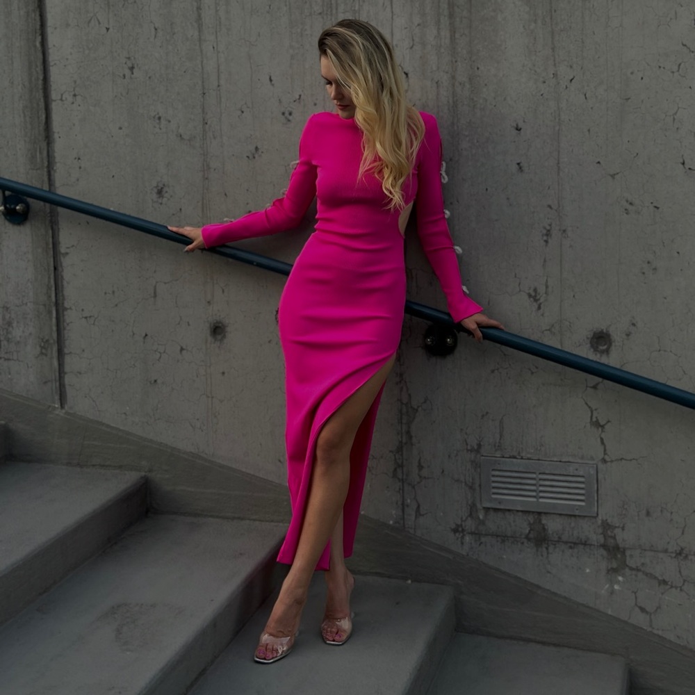 Maxi mach&mach style pink dress S